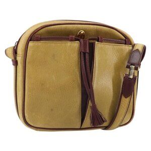 Authentic CARTIER Must Line Shoulder Bag Leather Yellow Gold